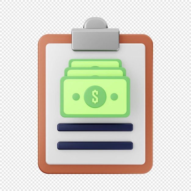 PSD 3d file money report icon illustration