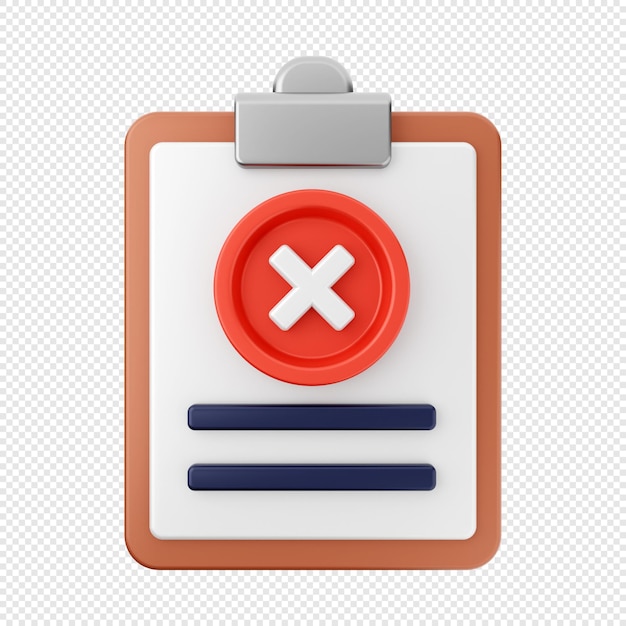 PSD 3d file report failed icon illustration