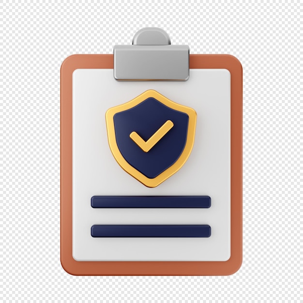 PSD 3d file security report icon illustration