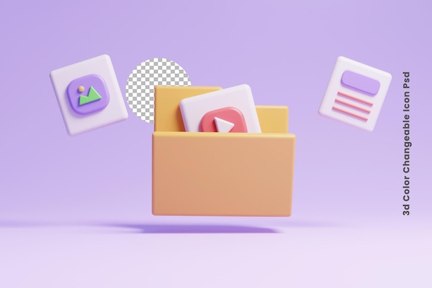 3d file transfer concept icon or 3d file sharing icon or 3d folder icon