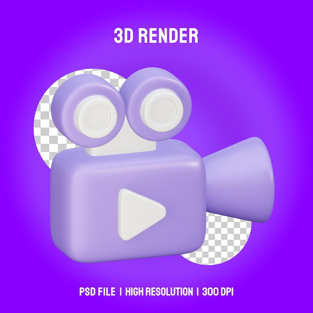 3D-film camera illustratie geïsoleerd