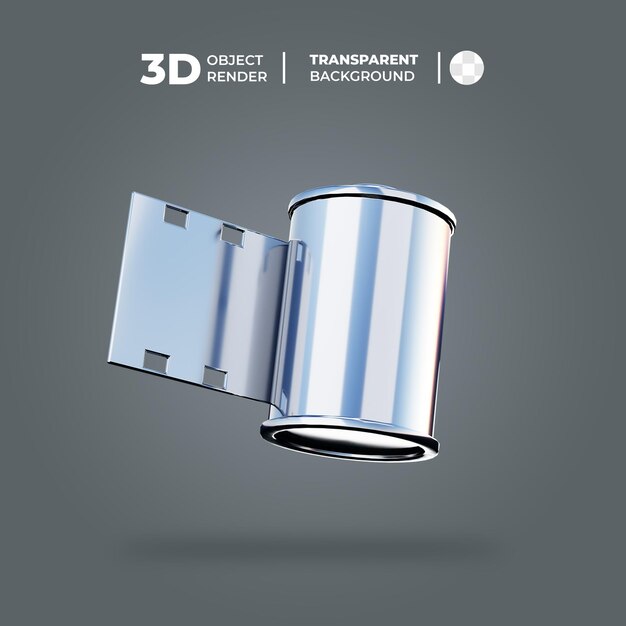 PSD 3d film roll chrome icon