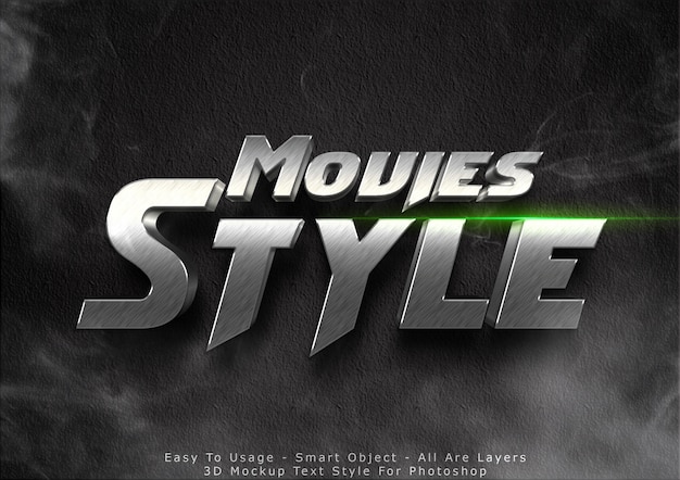 3d-films mockup tekststijl effect