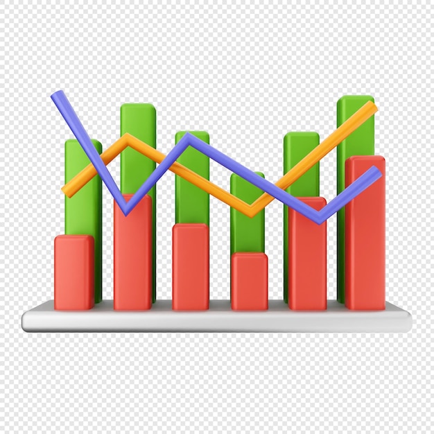 3d finance business chart