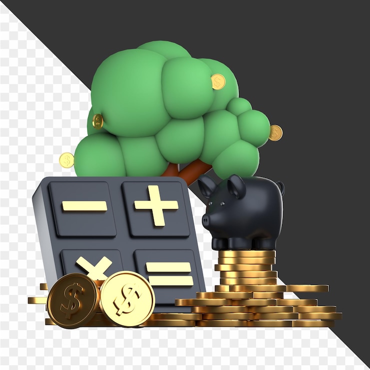 PSD 3d finance cryptocurrencies illustration