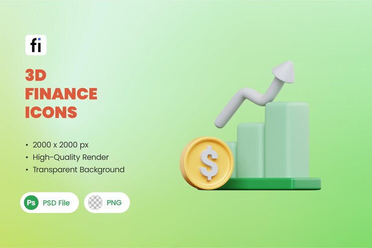 PSD 3d finance icons