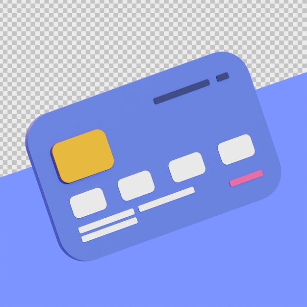 3d finance illustrations of credit card icon