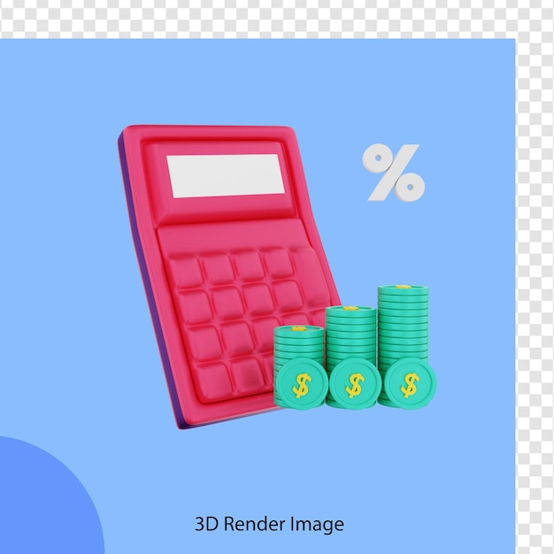 Calcolatore del contatore dei soldi della rappresentazione di finanza 3d