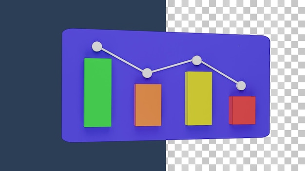 PSD 3d financial chart illustration v1