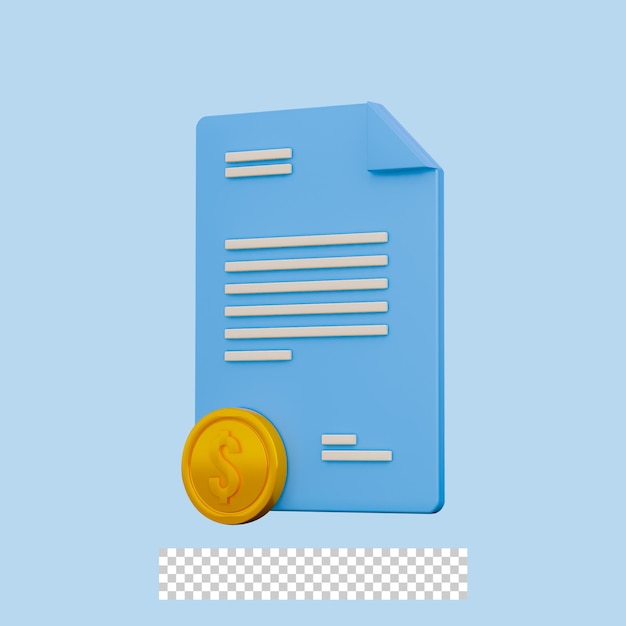 PSD 3d financial document icon isolated