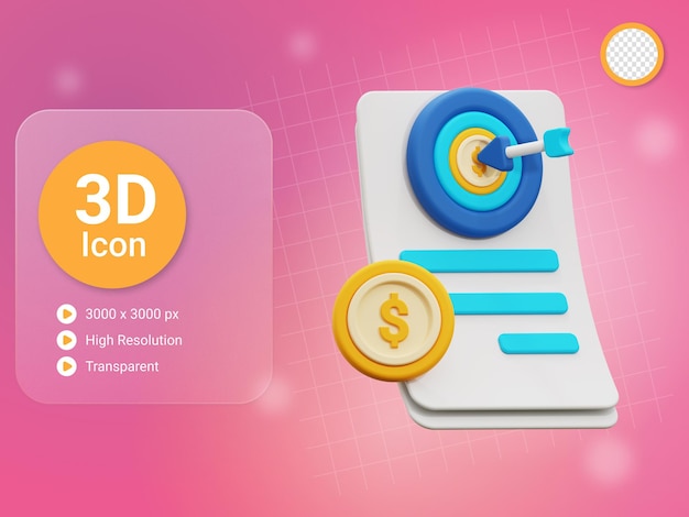 PSD 3d financial goal icon