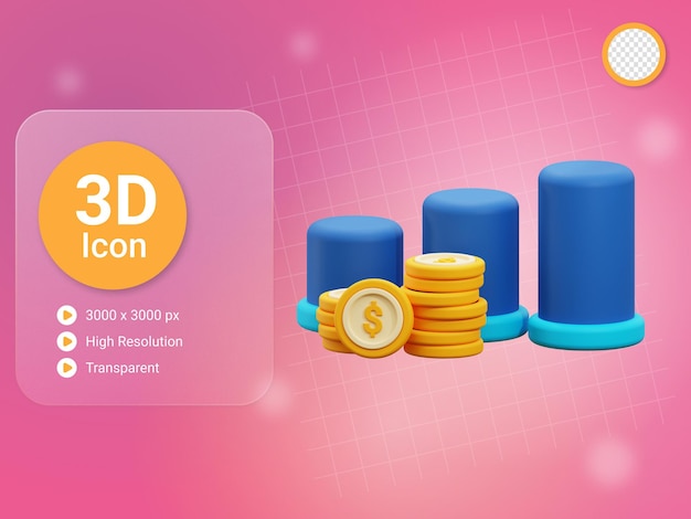 PSD Икона 3d-финансового роста