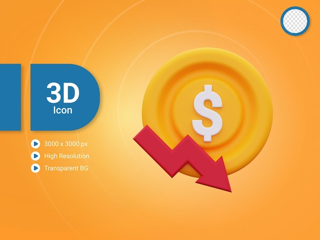 3d financial loss icon