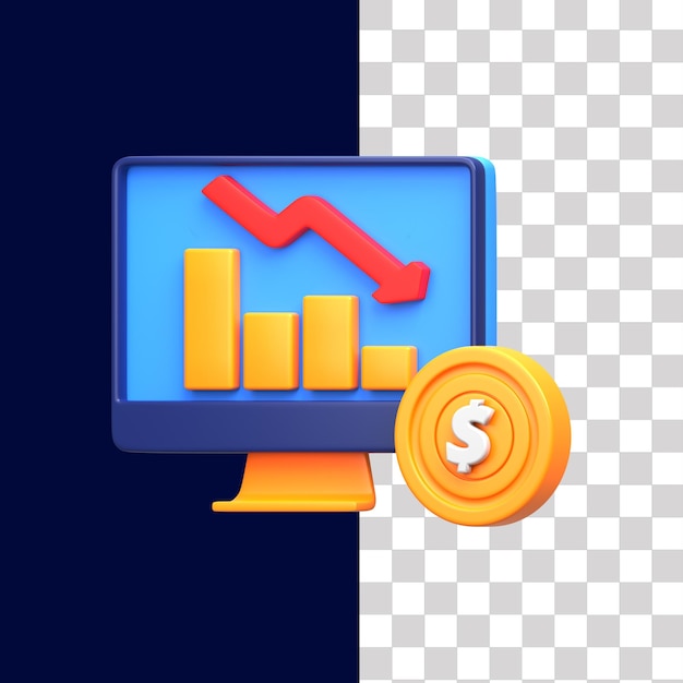 3D Financial Loss Illustration