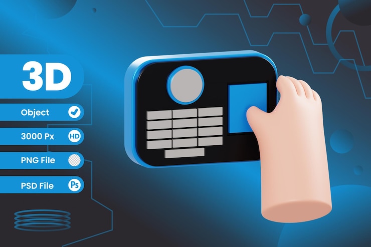 PSD 3d finger print object with transparent background