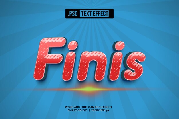 3d finis text effect editable