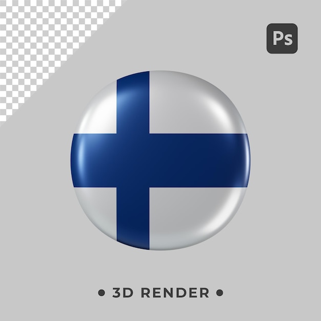 PSD bandiera 3d della finlandia psd con sfondo trasparente