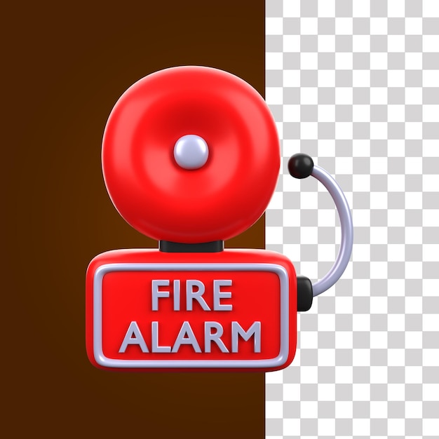 PSD illustrazione di allarme antincendio 3d