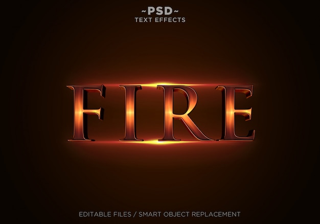 PSD Редактируемый текст 3d fire effects