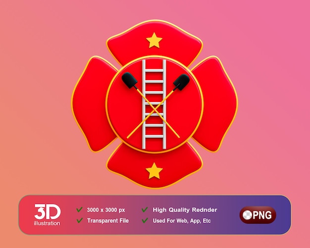 3d значок пожарного 3d png