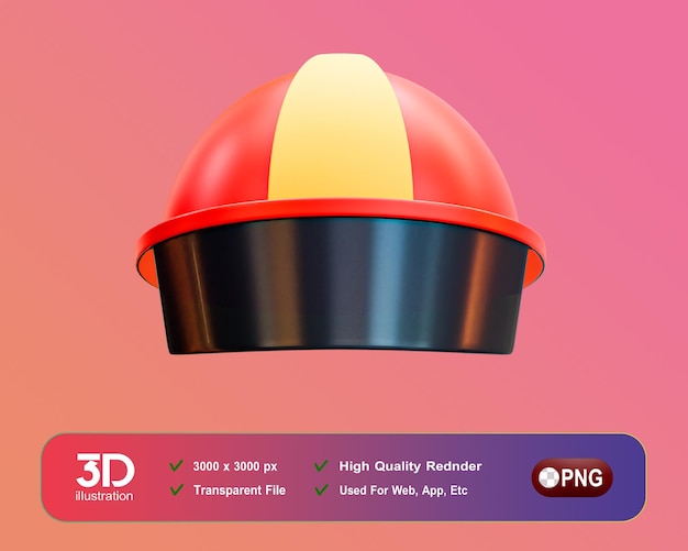 PSD 3d значок пожарного 3d png