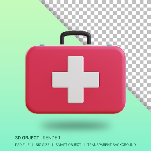 3d first aid kit medical illustration isolated design