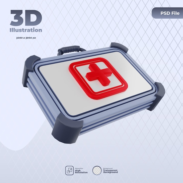PSD 3d firts aid icon illustration
