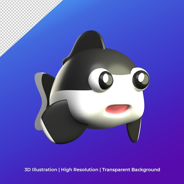 3d fish cute character