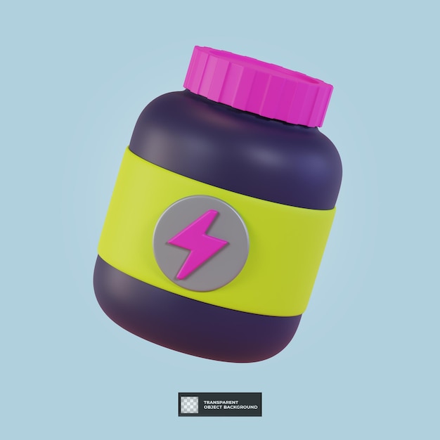 PSD 3d fitness supplement icon illustration