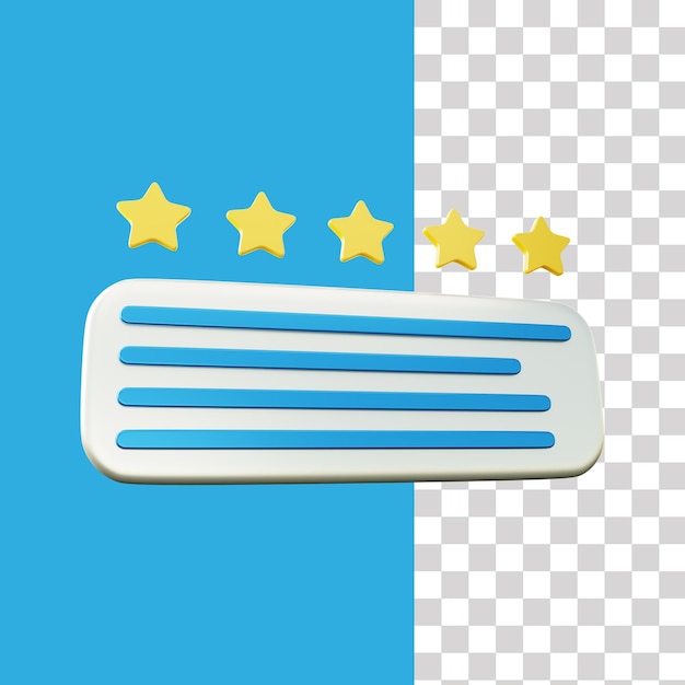 3d five star rating illustration