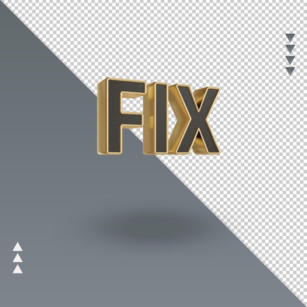 3d fix black gold icon rendering left view