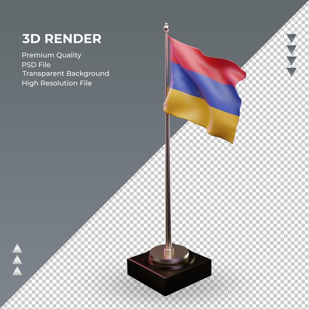 3d flag armenia rendering right view