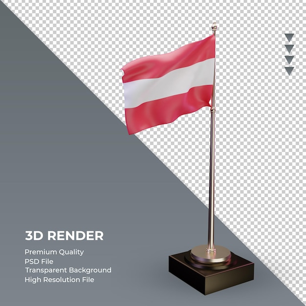 3d bandiera austria rendering vista a sinistra