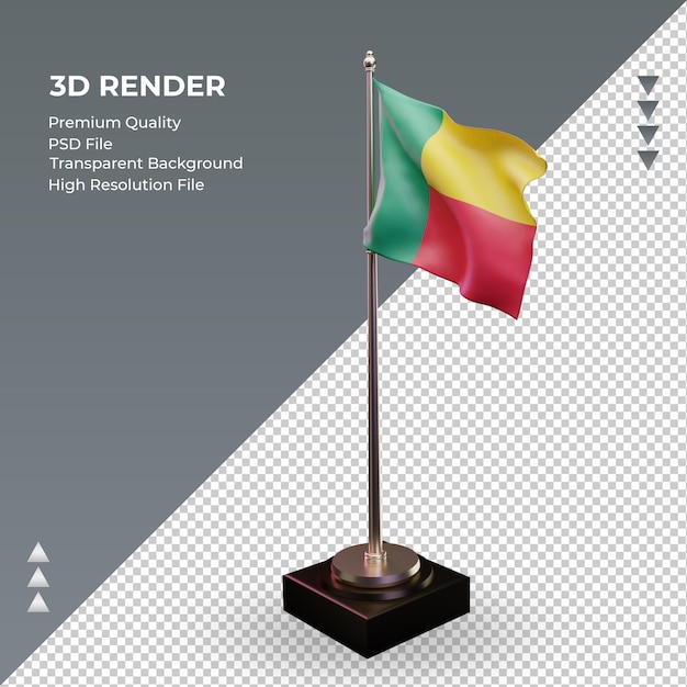 3d flag benin rendering right view