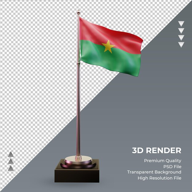 3d flag burkina faso rendering front view