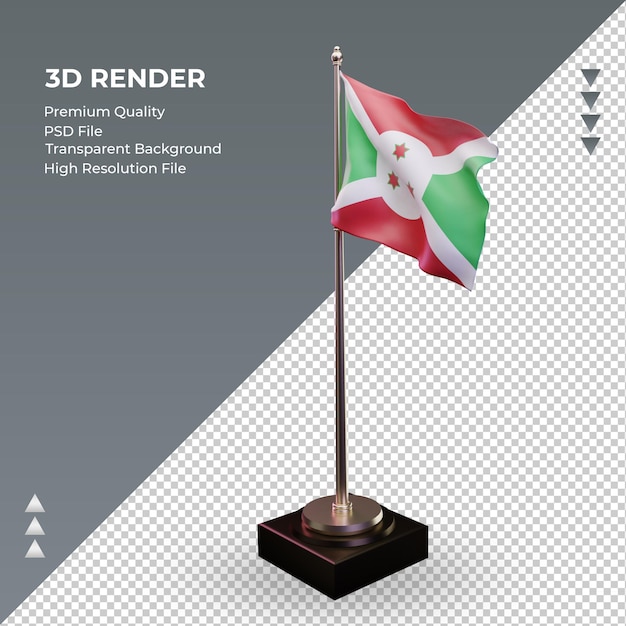 3d flag burundi rendering right view