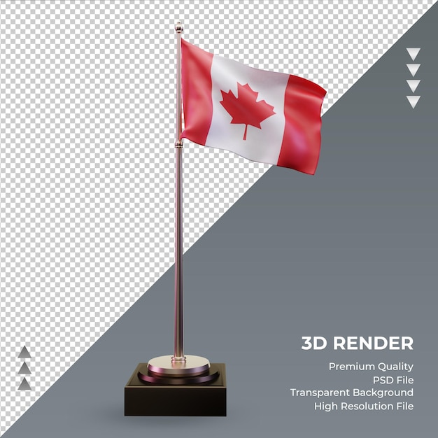 PSD 3d bandiera canada rendering vista frontale