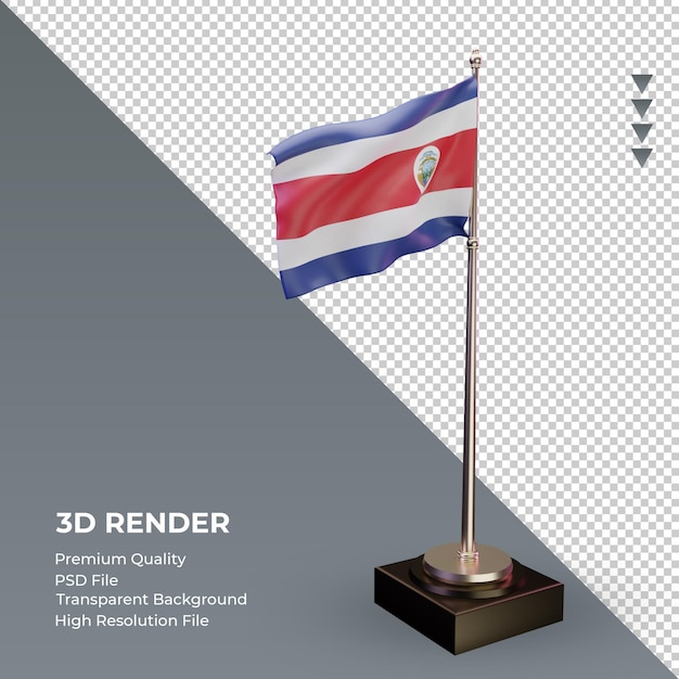 PSD 3d flag costa rica rendering left view