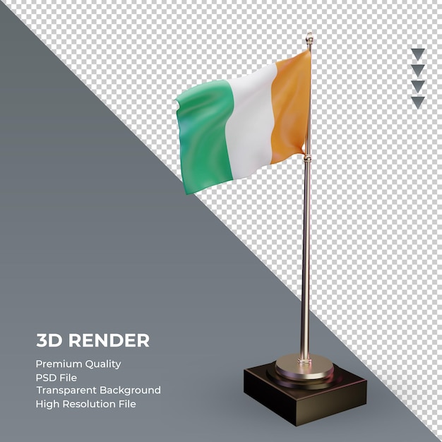 3d flag cote divoire rendering left view