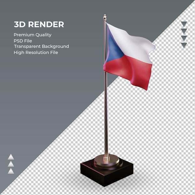 3d flag czech republic rendering right view