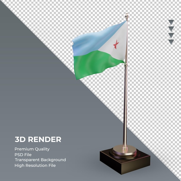 PSD 3d визуализация флаг джибути вид слева
