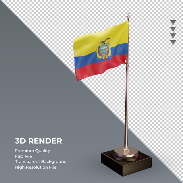 3d flag ecuador rendering left view
