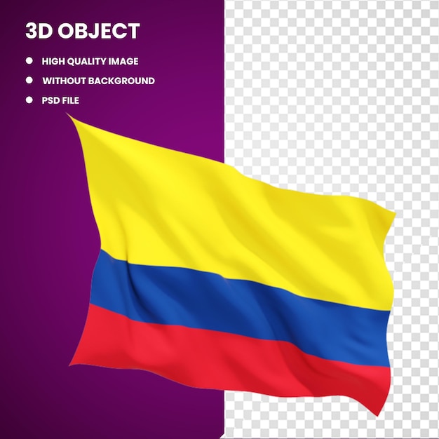 PSD 3d flag of ecuador