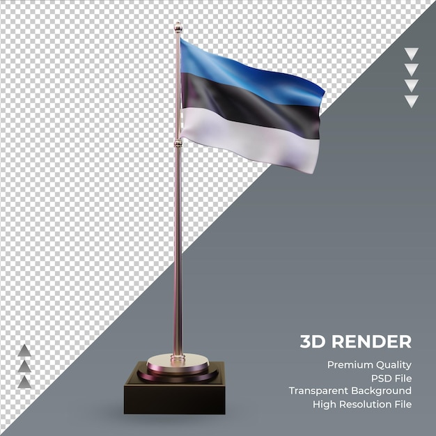 3d bandiera estonia rendering vista frontale