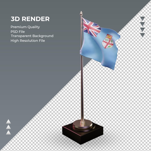 3d flag fiji rendering right view