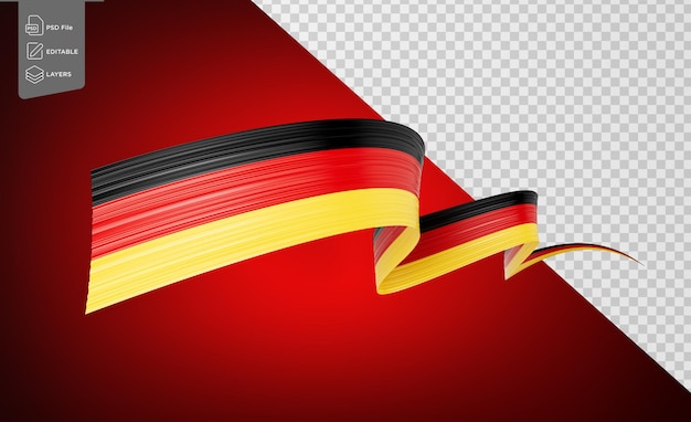 3d flag of germany 3d wavy shiny germany ribbon flag isolated on white background 3d illustration