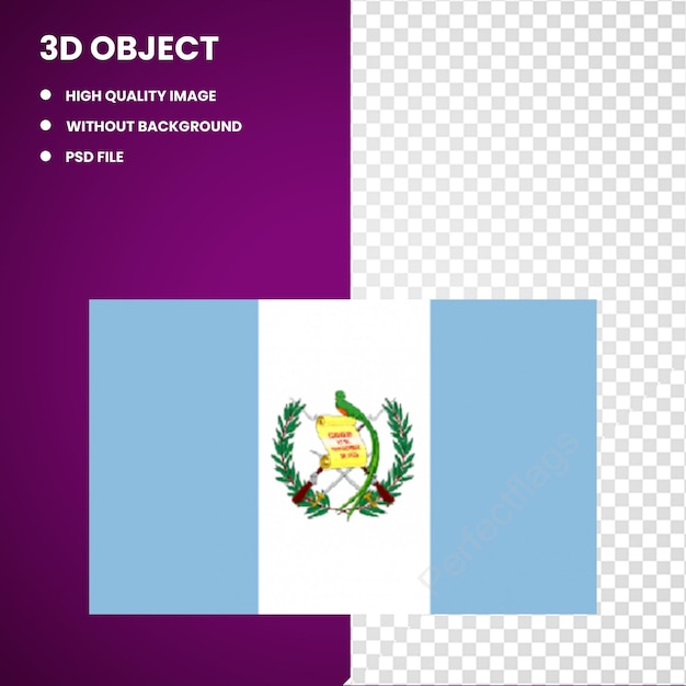 PSD 3d bandiera del guatemala bandiera nazionale