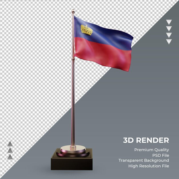 PSD 3d flag liechtenstein rendering right view