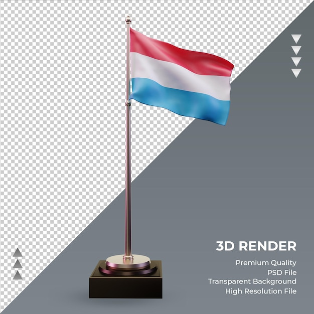 PSD 3d flag luxembourg rendering right view