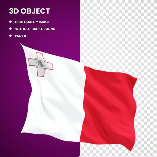 PSD 3d flag of malta